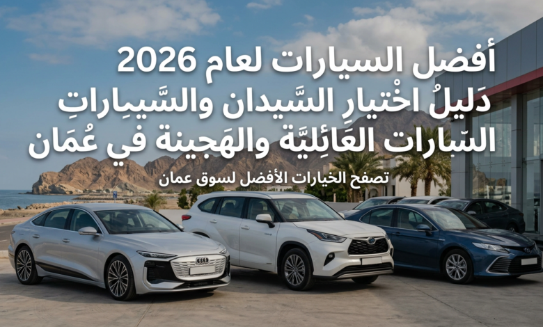 أفضل السيارات لعام 2026؛ دليل أفضل اختيار السيدان والسيارات العائلية والهجينة في عُمان؛ تصفح الخيارات الأفضل لسوق عُمان